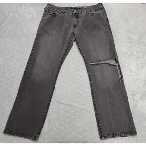 Robin's Jean Men's 38 Distressed Straight Leg Denim Grey Studded Wing Pocket USA